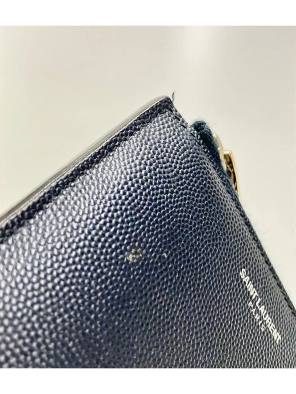 Saint Laurent L-shaped Zipper Wallet Leather